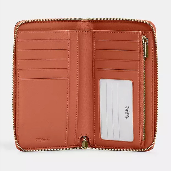 Coach Medium ID Zip Wallet in Sunset - Picture 2 of 3
